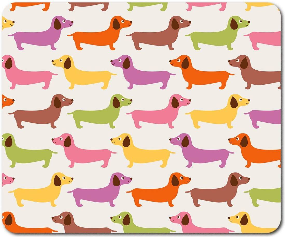 Destination Rectangle Mouse Mat Colourful Dachshund