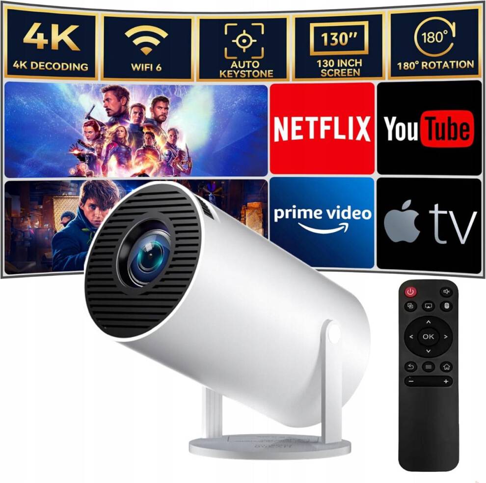 Projecteur LED HY300 Pro Portable Android TV
