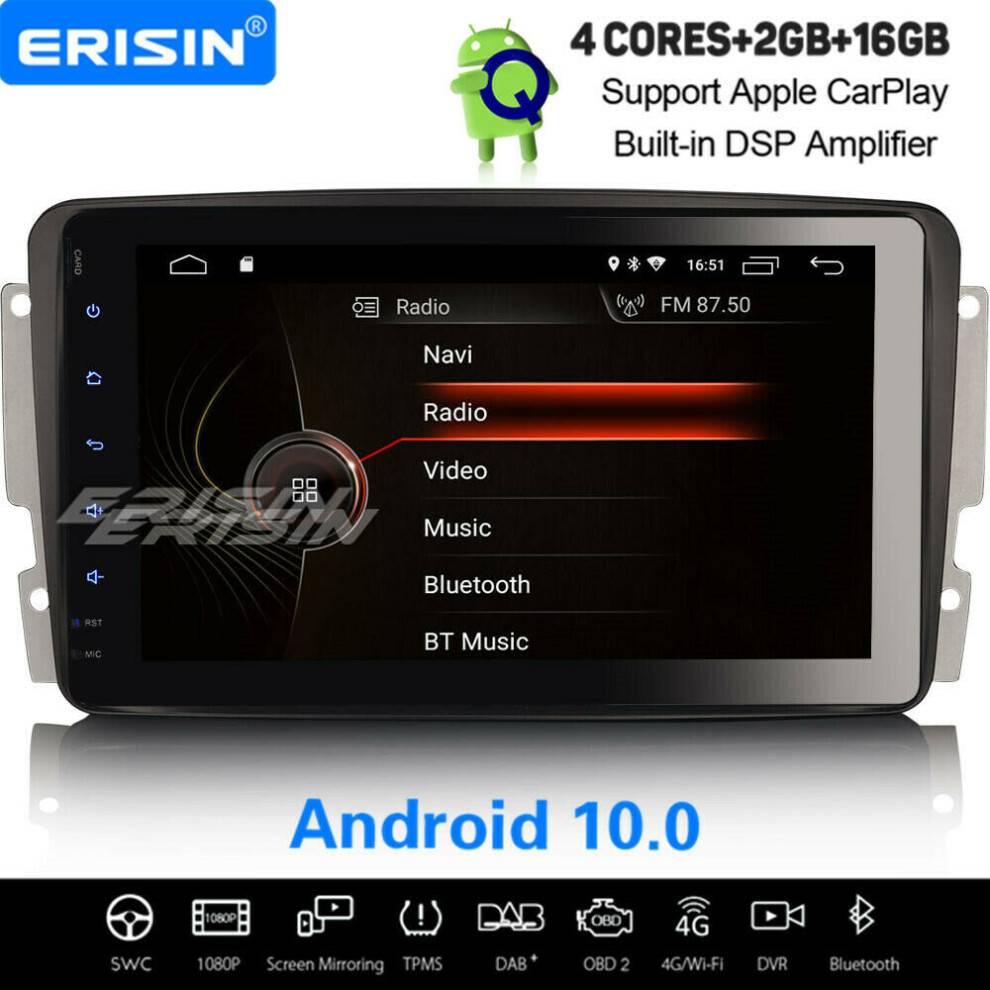Erisin 8 Inch Android 10 Car Stereo DSP