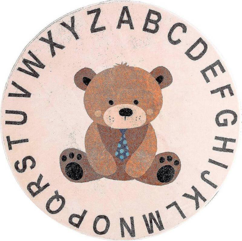 Soft Round Bear Abc Rug