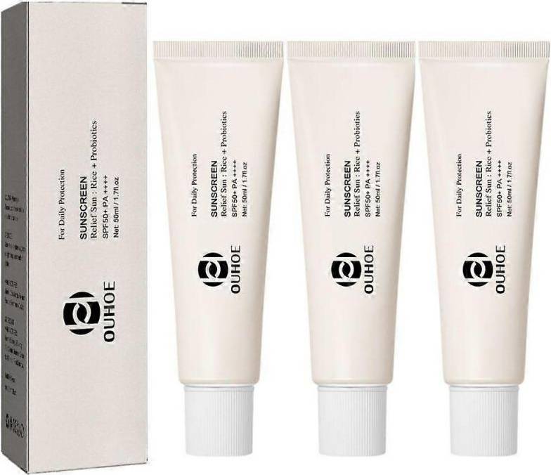 3pcs Spf50+ Moisturizing Rice Probiotic Sunscreen 50ml