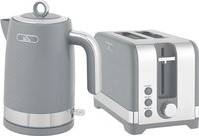 Homcom Sleek Textured Kettle and Toaster Set Grey