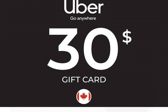 Uber Rides Gift Card 30 CAD