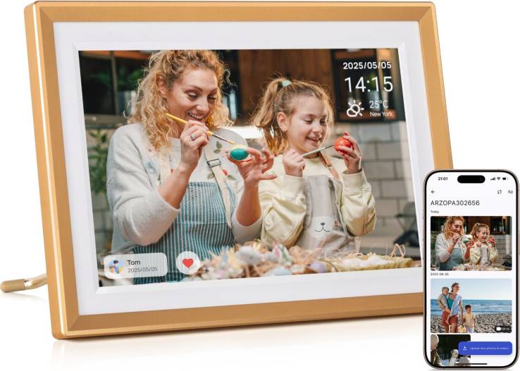 D10 Gold Digital Photo Frame 10.1 Inch