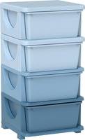 Homcom Four-Tier Kids Storage Boxes Blue