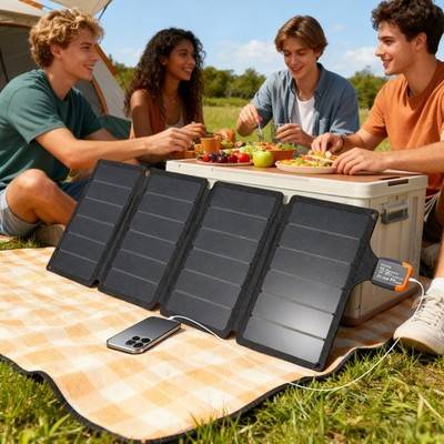 Homcom 36W Foldable Portable Solar Panel Type-C USB-A