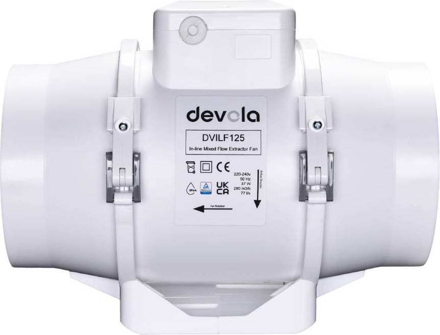 125mm In-Line Mixed Flow Extractor Fan