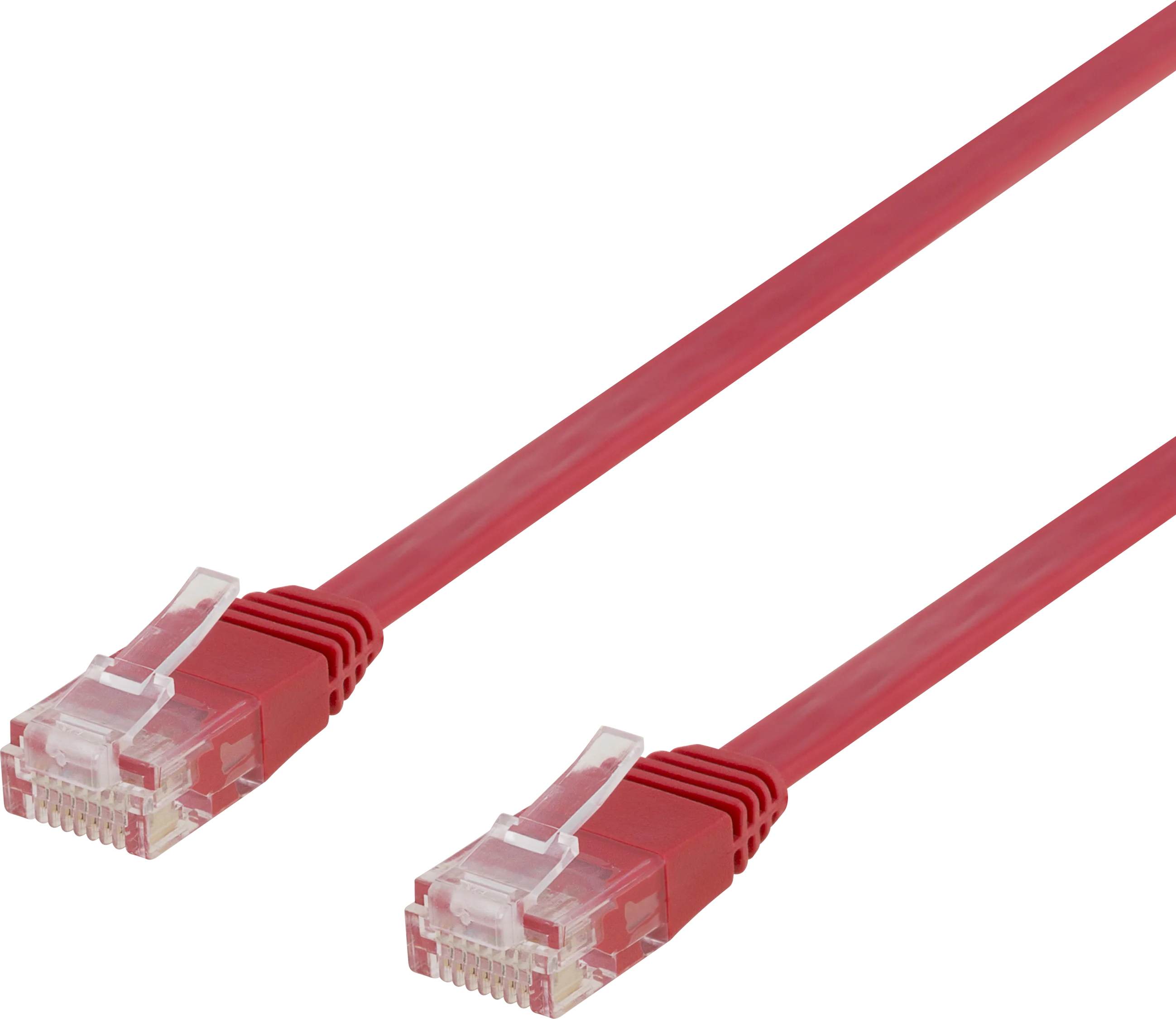 Deltaco 250MHz U/UTP Cat6 Flat RJ45 - RJ45 M-M Red