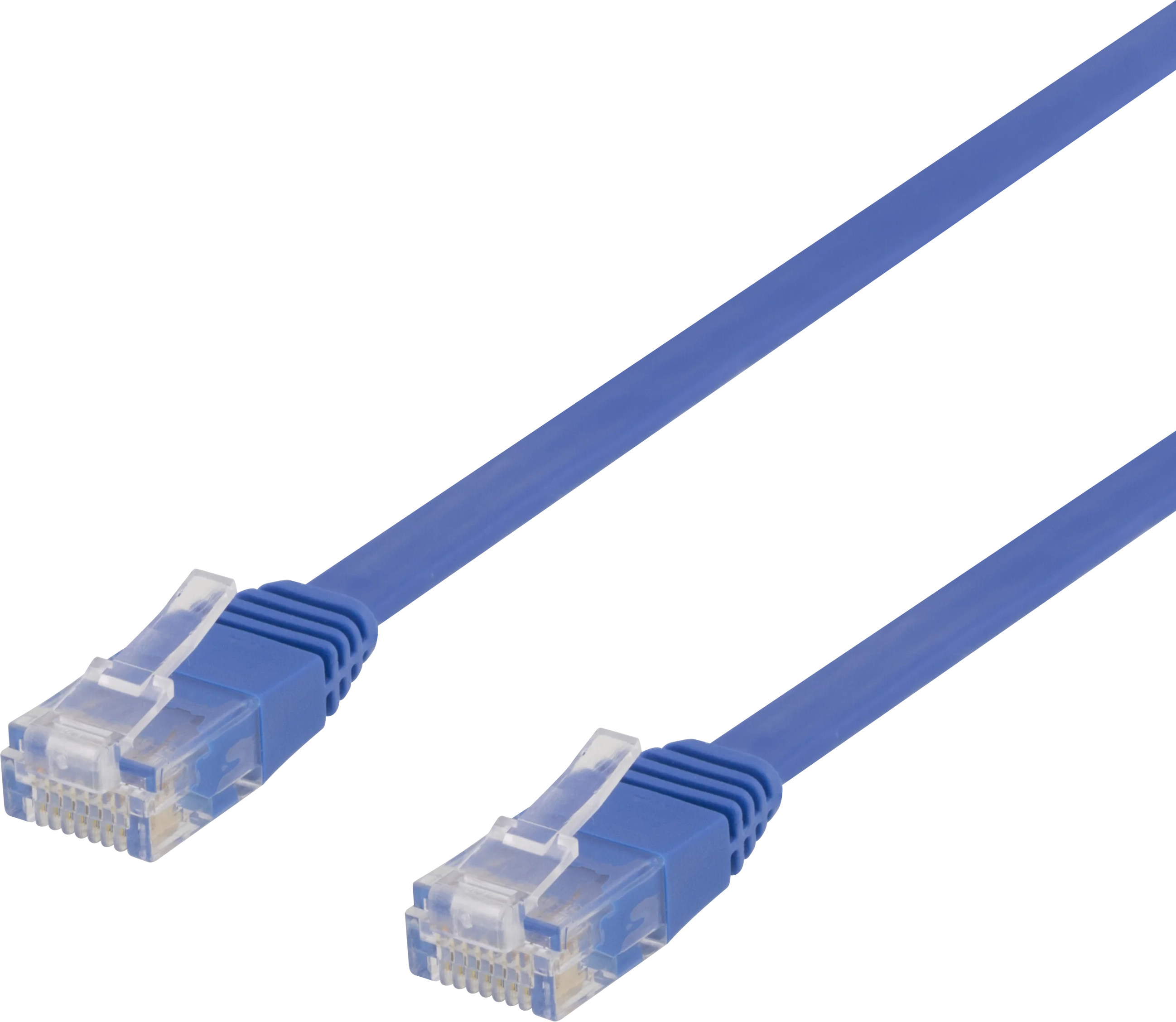 Deltaco 250MHz U/UTP Cat6 Flat RJ45 - RJ45 M-M Blue