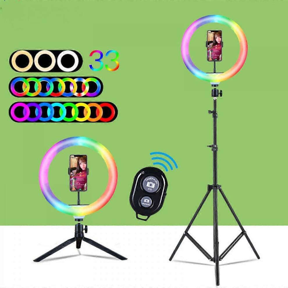 Kikidex 10 Inch Rgb Desktop Selfie Ring Light Set