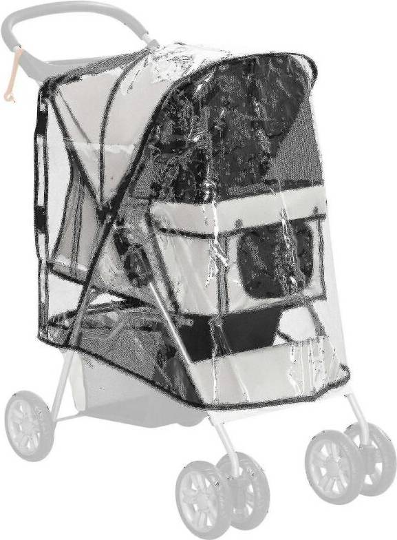 Dog stroller Pawhut Dog Stroller Rain Cover With Rear Entry