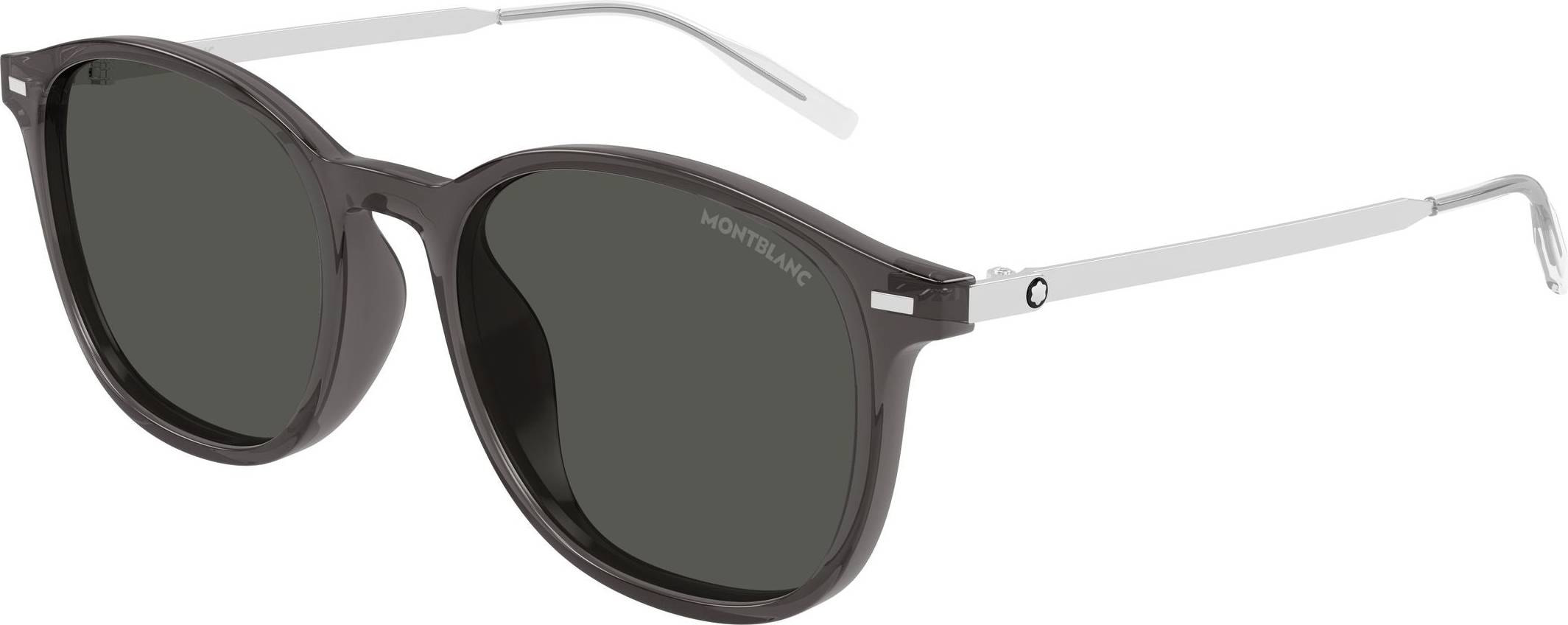 Montblanc MB0454SA Solbriller Injiceret Grå Rund