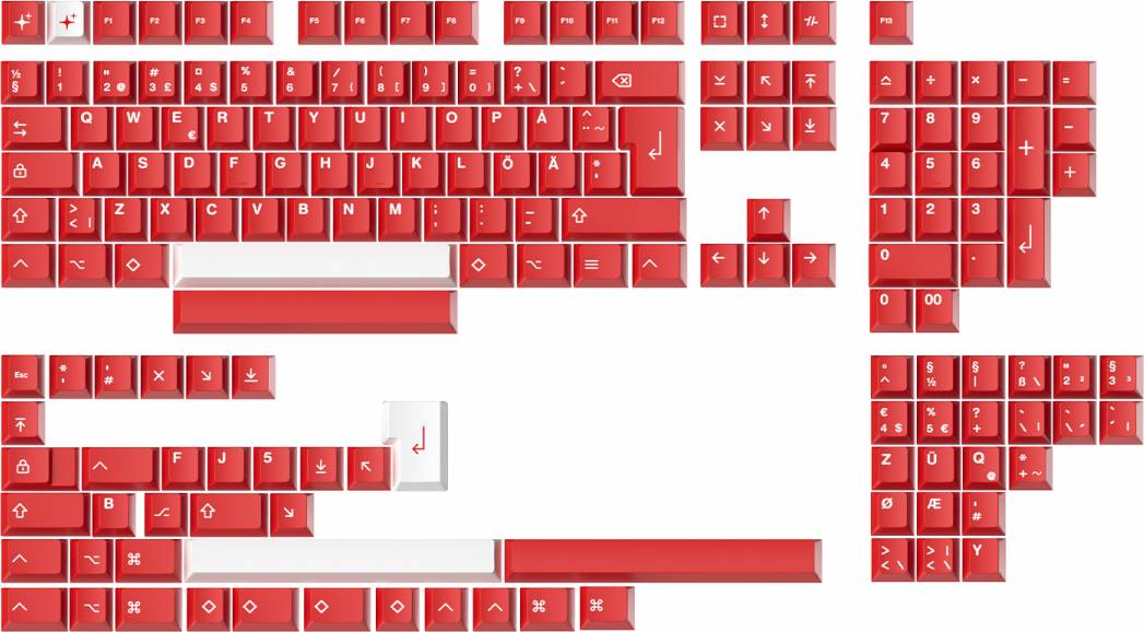 MaxCustom MxG Milkyway Keycap Set Red