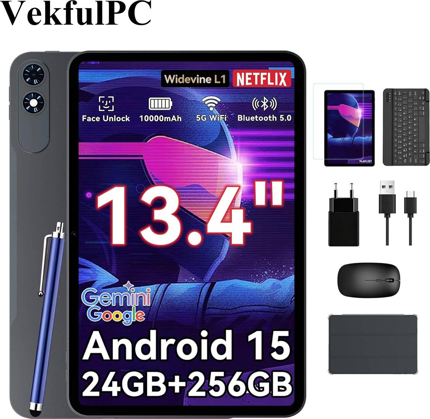 VekfulPC T60 Pro Android 15 Tablet