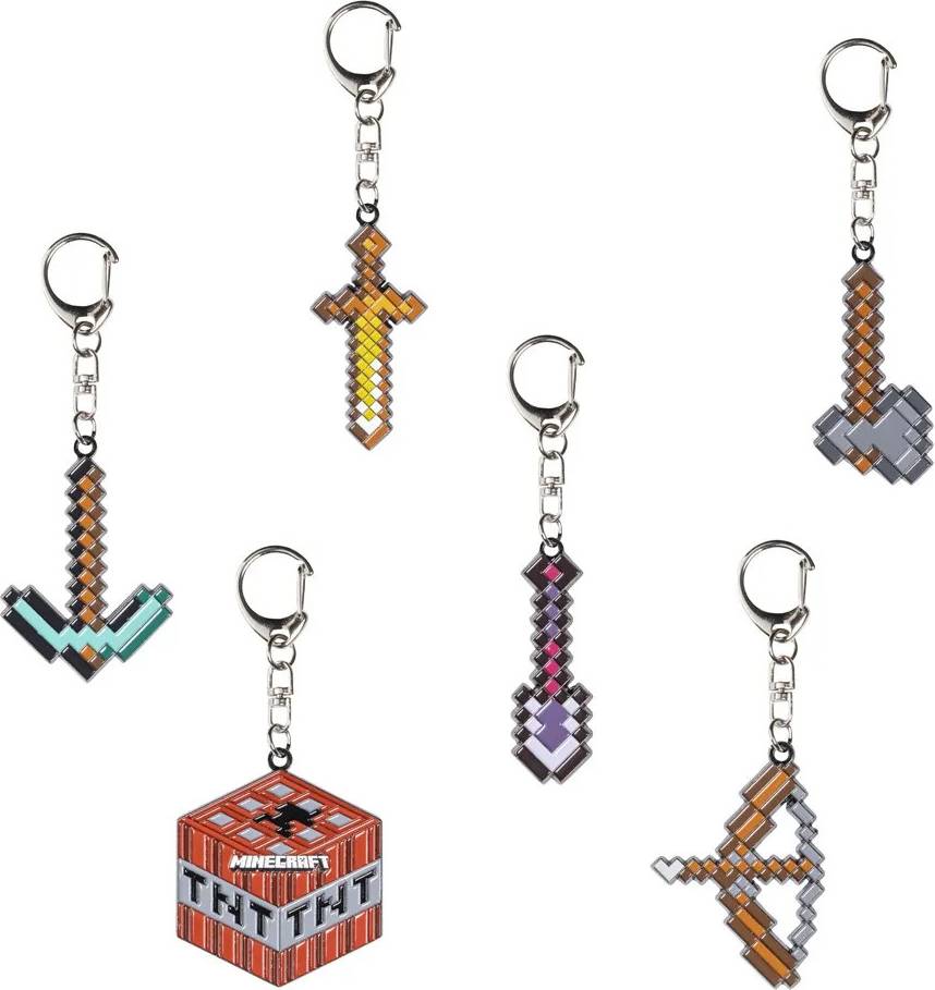 Minecraft Metal Pack Keychain - Multicolor