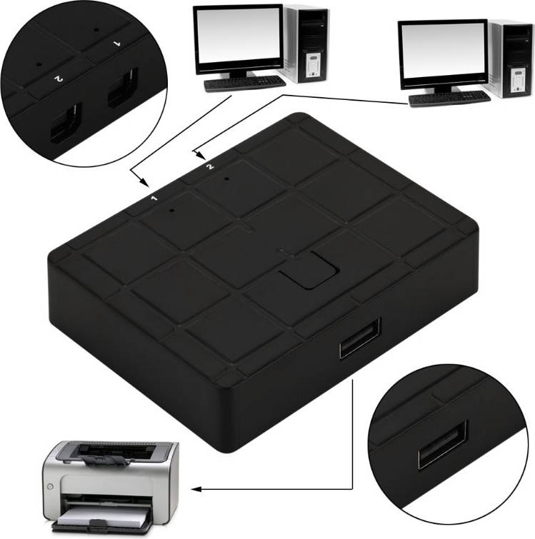USB2.0 Hub 2In1 Out Auto Switch Converter