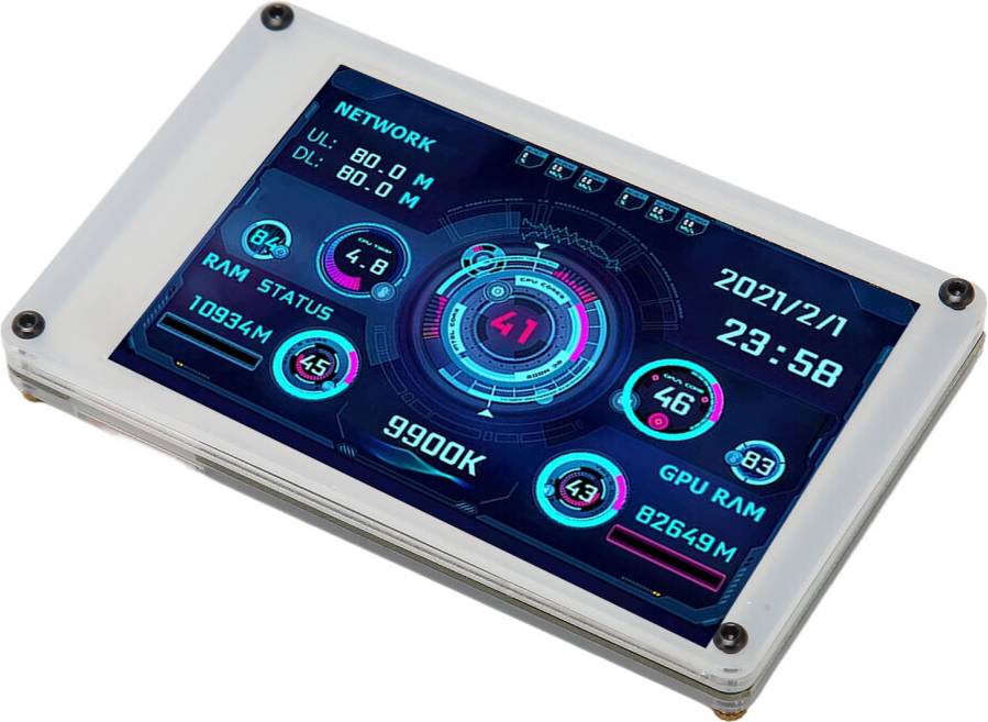 White pc monitor 3.5in Dual USB Computer Temp Monitor