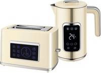 Homcom Touch Screen Kettle and Toaster Set Cream