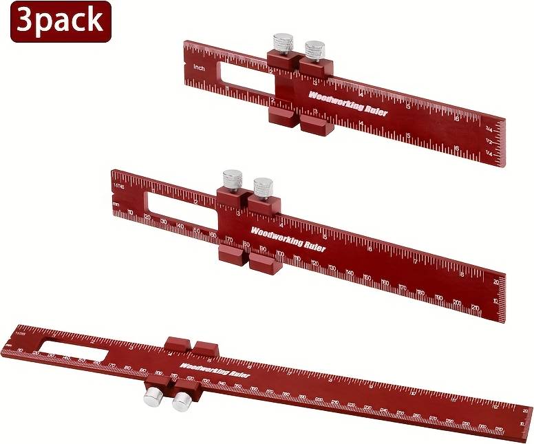 Temu 3pcs 6 8 12 Inch Precision Pocket Ruler Measurement tool