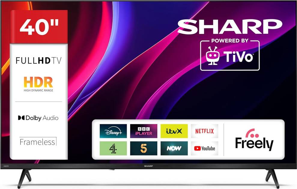 Sharp 40-Inch Full HD Frameless LED Smart TV TiVo OS