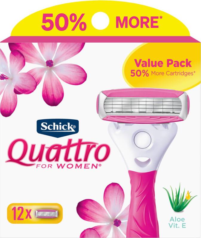 Quattro Womens Razor Blade Refills 12 Count