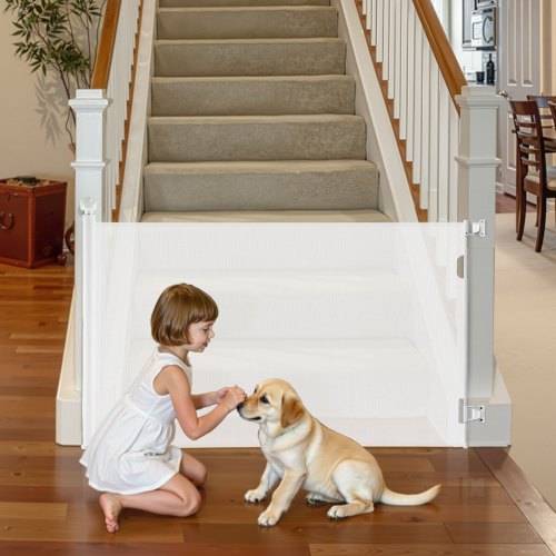 Tall dog gate VEVOR Retractable Baby Gate With Security Lock