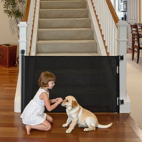 Tall dog gate VEVOR Retractable Baby Gate With Security Lock