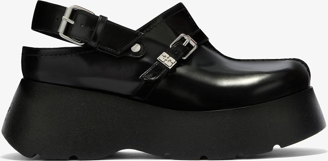 Ganni Platform Clogs Polyester - Sort