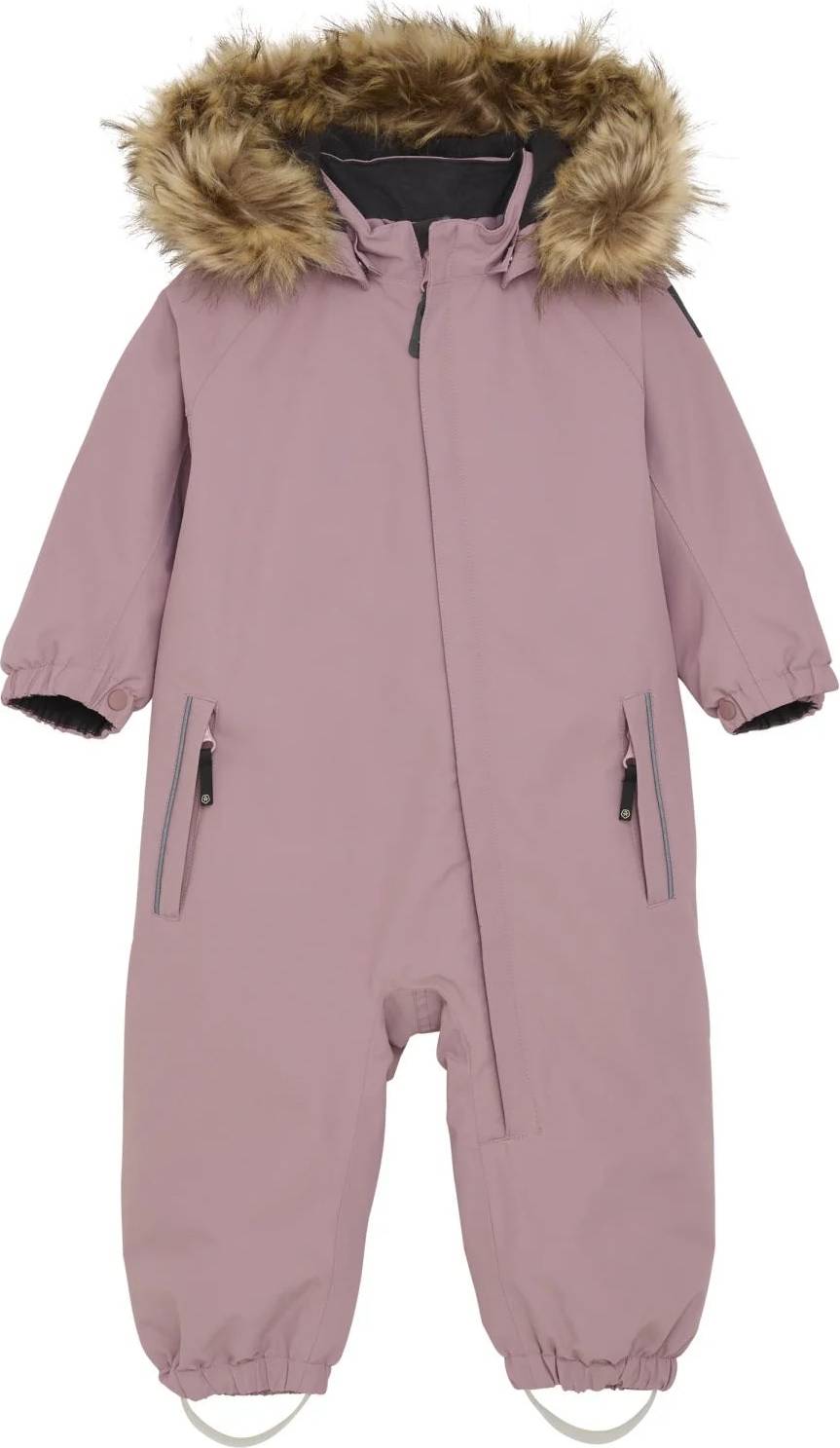 Color Kids Baby Coverall With Fake Fur - Rosa