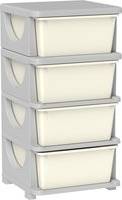 Homcom Four-Tier Kids Storage Boxes White