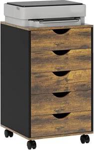 Homcom Filing with 5 Drawers Rustic Brown Storage Cabinet