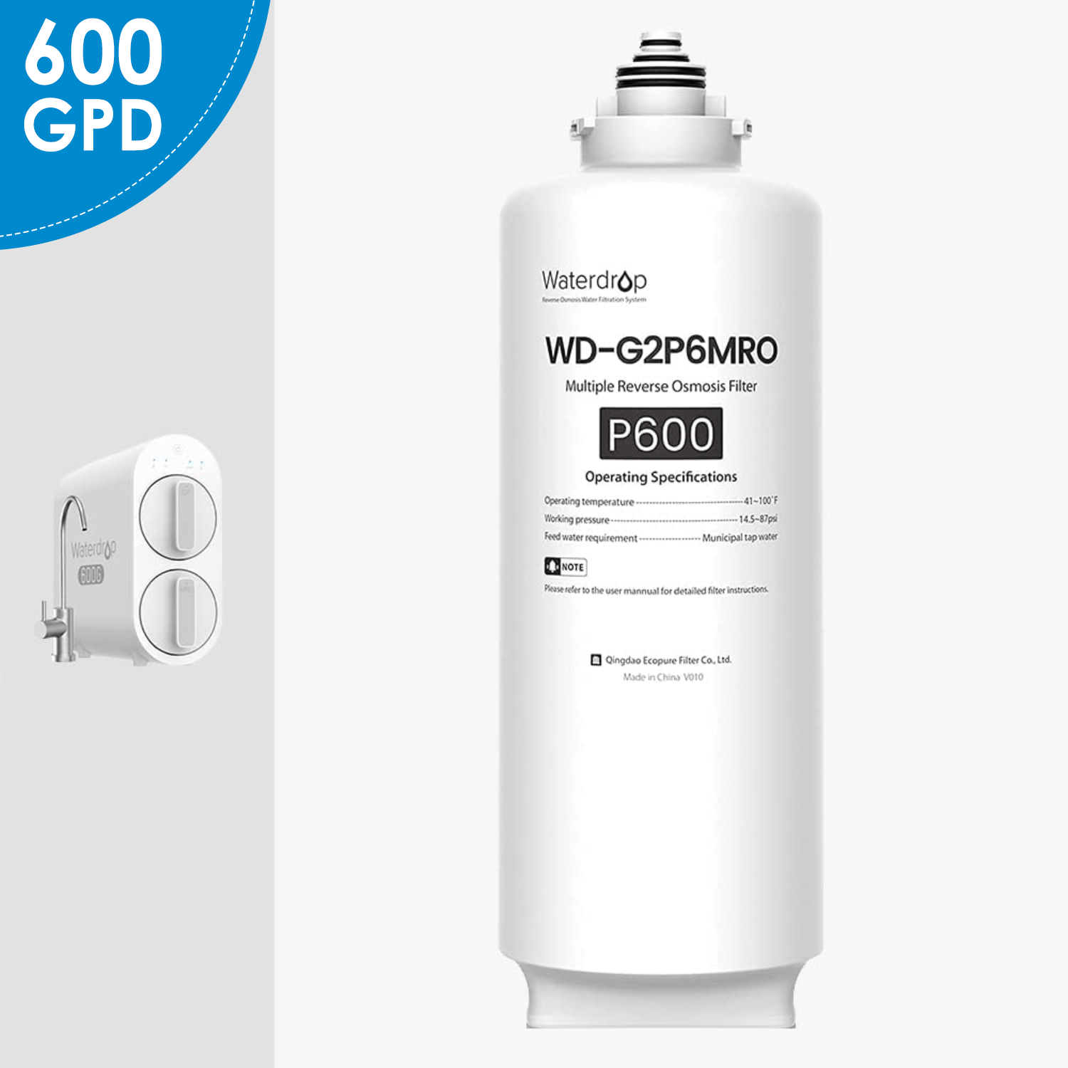 Reverse osmosis Waterdrop Filter G2P600 Reverse Osmosis