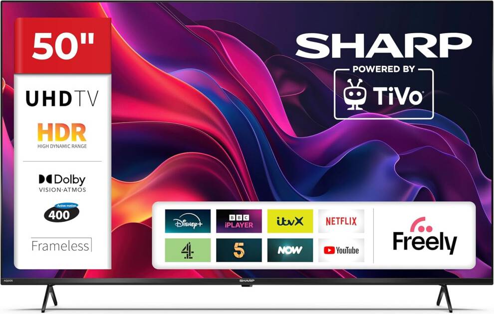 Sharp 50-Inch 4K UHD Frameless LED Smart TV