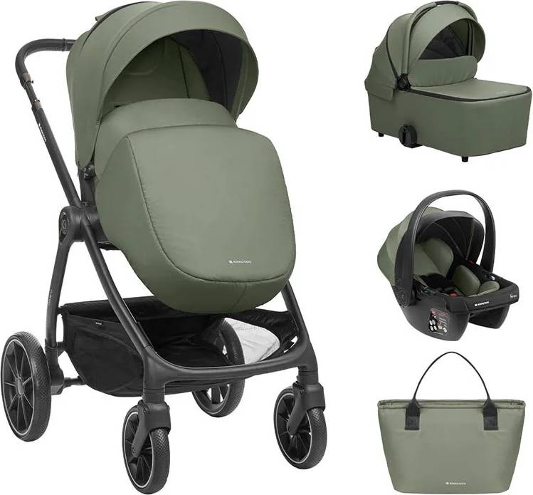 Kikkaboo Modena 3 In 1 Baby Stroller With Carrycot Verde