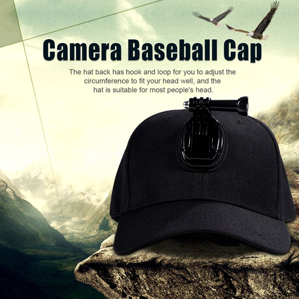 Adjustable Black Action Camera Baseball Hat