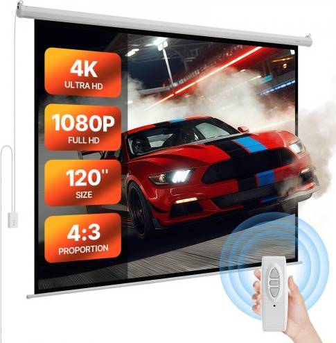 120 in projector screen VEVOR Motorized 120 Inch Electric Projector Screen