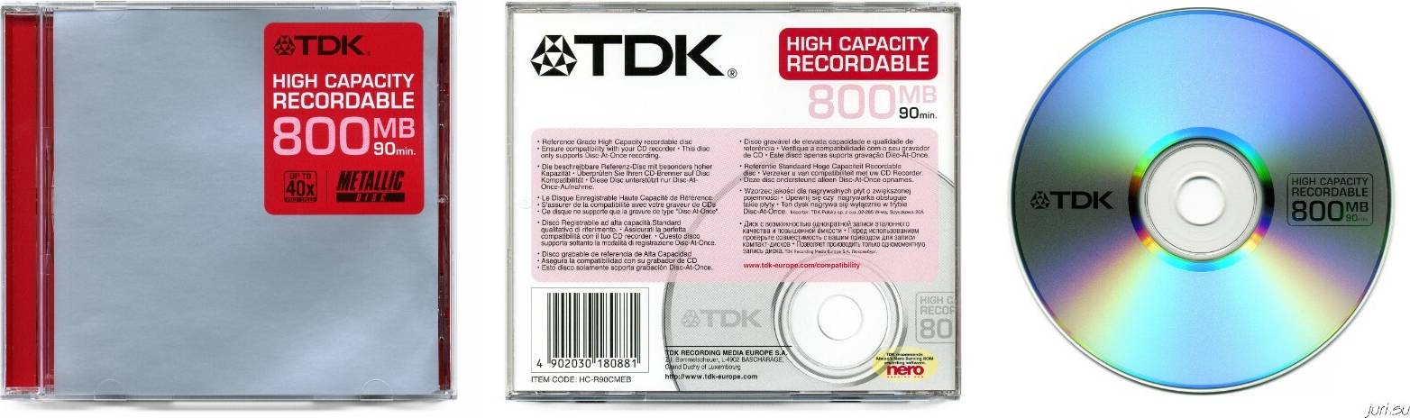 TDK CD-R90 High Capacity Recordable CDR Disc