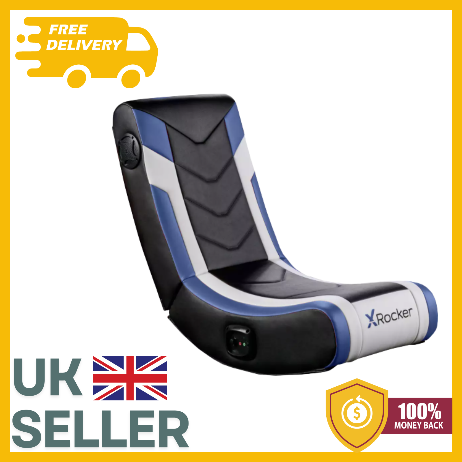 X rocker gaming chair junior X-Rocker Solo eSports 2.0 Audio Junior Gaming Chair Blue