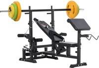 Homcom adjustable weight bench Homcom Weight Bench Adjustable Barbell Rack