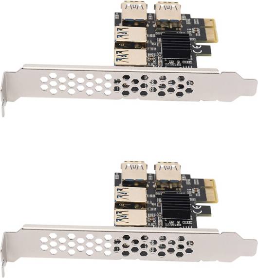 Tauoh 4 Ports Adapter Board PCI-E to USB 3.0 Rabbet GPU Riser