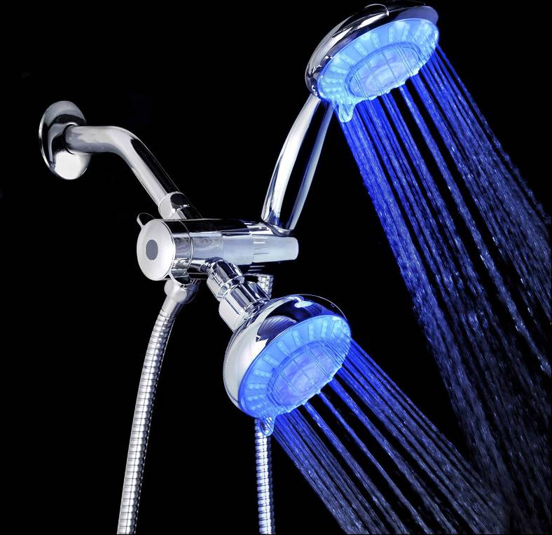 Ana Lublin LSS5430CCP 4 Inch 5 Multi-Function Blue LED Shower Head