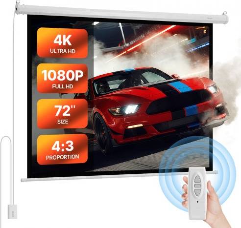 VEVOR Motorized 72 Inch Electric Projector Screen