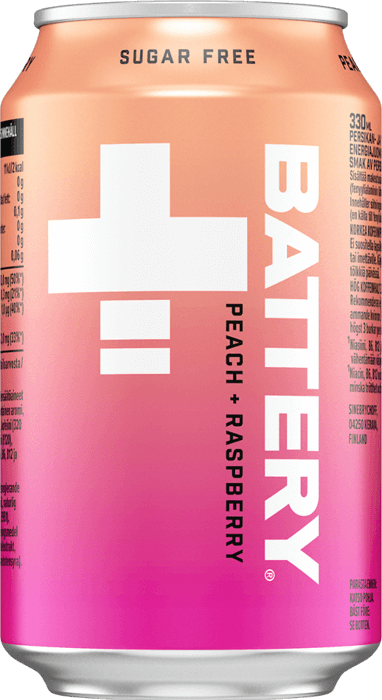 24 pack dricka Battery Energy Peach Raspberry 33 cl 24 Pack