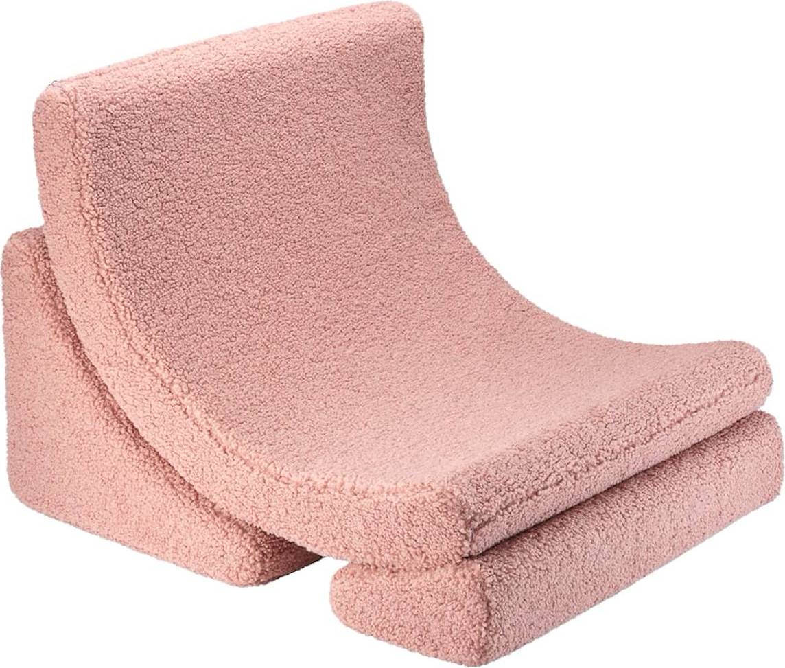 Poltrona per Bambini Rosa con Rivestimento in Bouclé