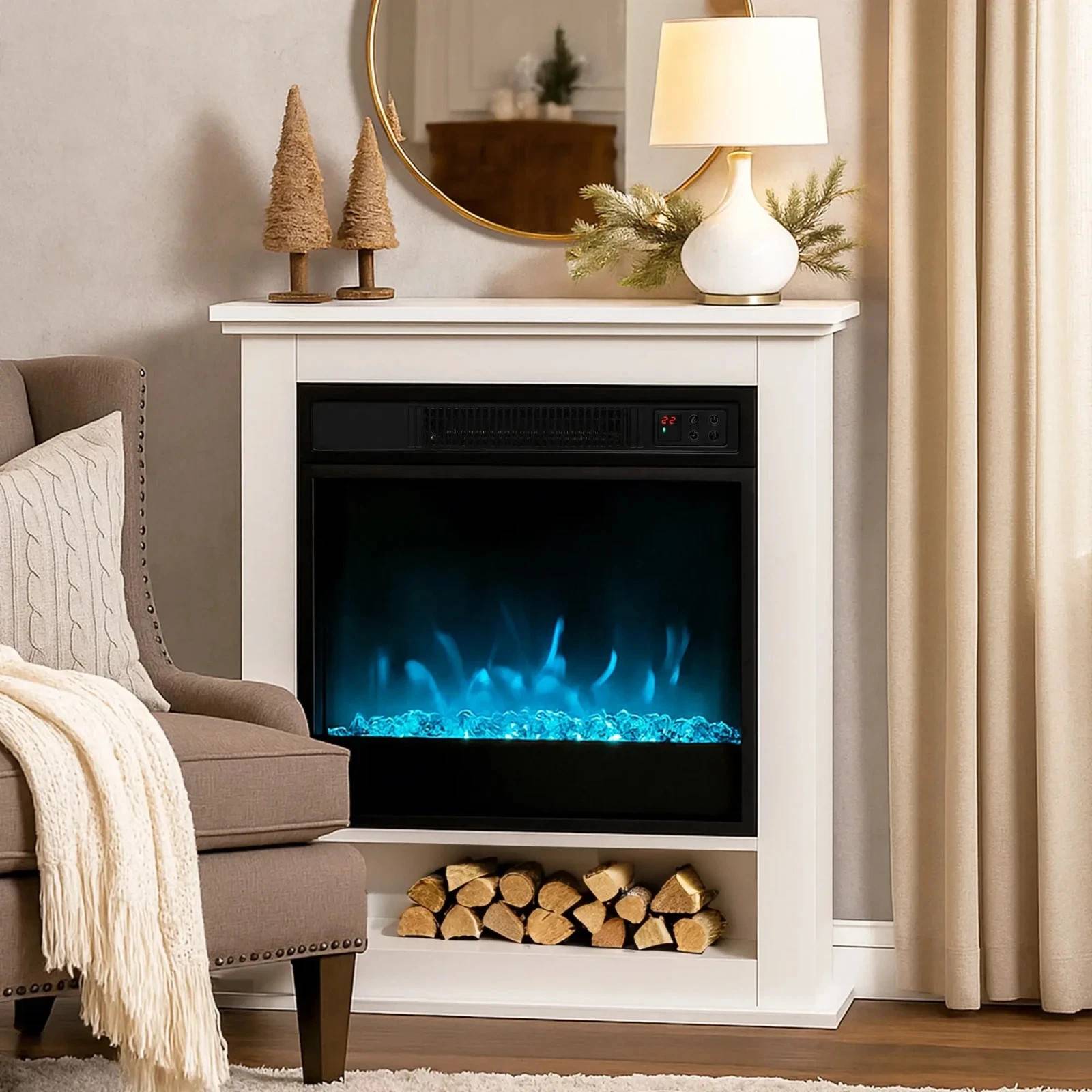 Homcom Electric Fire Faux Flame With Remote