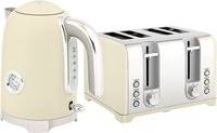 Homcom Retro 3000W Kettle and Toaster Set Cream