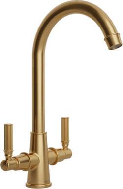 Abode Ridge Brushed Brass Effect Kitchen Lever Tap