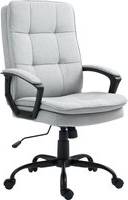 Homcom Dual-Layer Padding Fabric Grey Office Chair