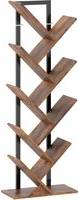 Homcom Eight-Section Tree Bookcase Wood-Effect Book Shelf