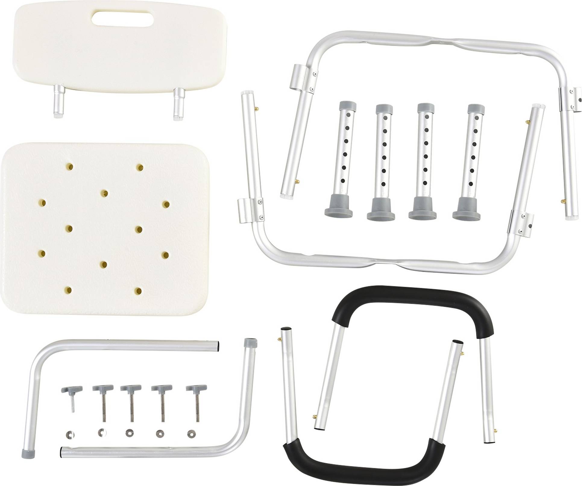 Homcom Portable Adjustable Shower Chair With Back And Armrest